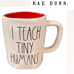 Rae Dunn - I Teach Tiny Humans - White Ceramic Mug with Red Interior